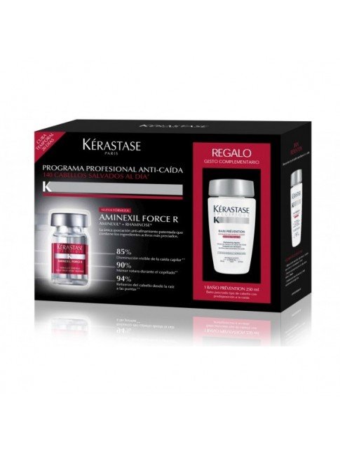 PACK 42 AMPOLLAS KERASTASE AMINEXIL FORCE R + CHAMPU PREVENTION 250ml