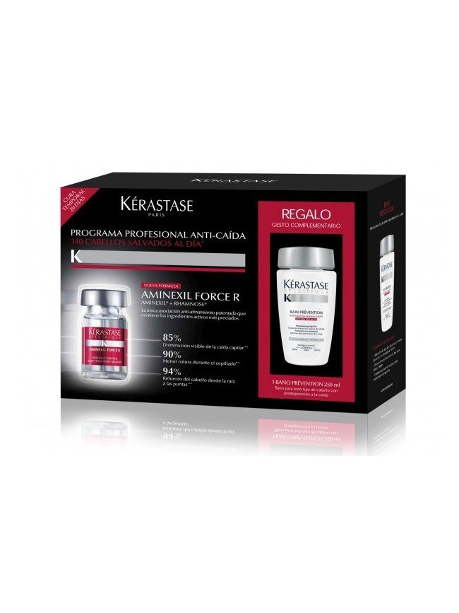 PACK 42 AMPOLLAS KERASTASE AMINEXIL FORCE R + CHAMPU PREVENTION 250ml